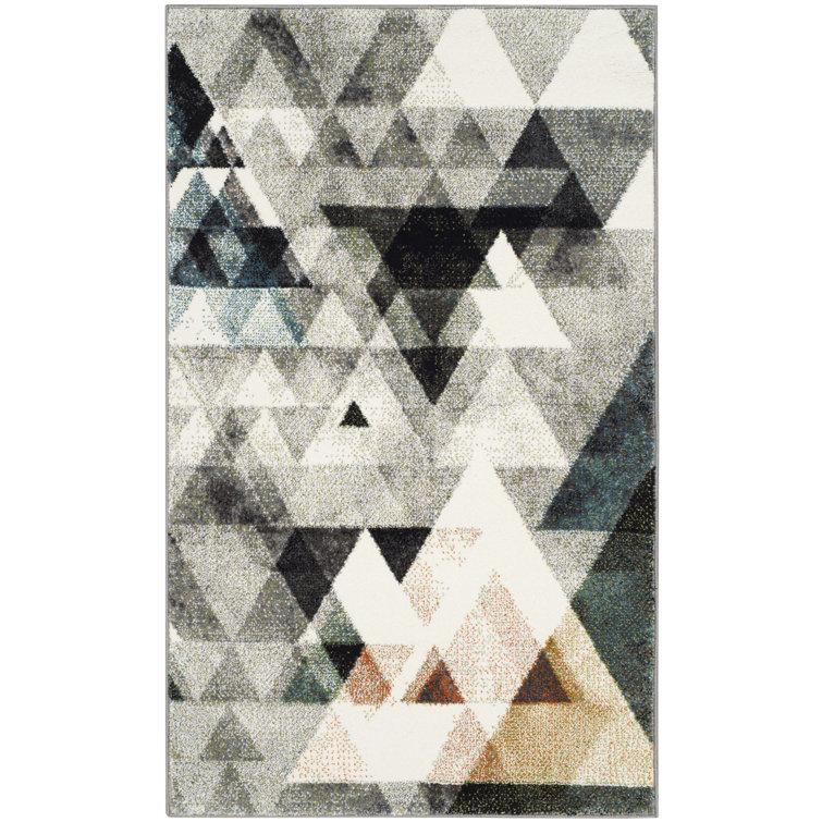 Corrigan Studio® Whipholt Geometric Gray/Blue/Orange Area Rug Wayfair